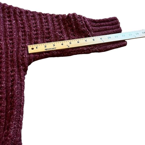 Loft Wine Colored Boat Neck Sweater. Textured. 3/4 Sleeves. Sz Sm. EUC! - Picture 10 of 11